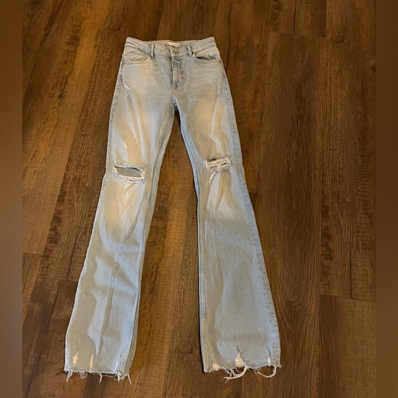 Zara Denim - Light Blue Distressed Zara denim